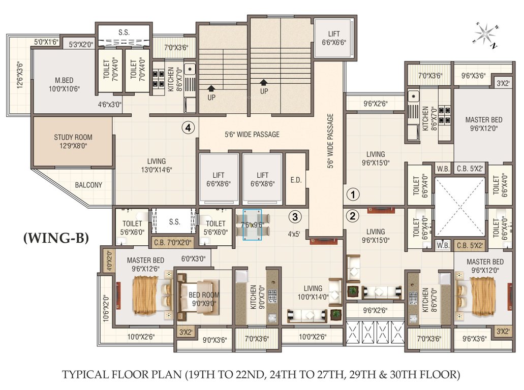  heights b wing Shree Nidhi Heights B Wing Cluster Plan