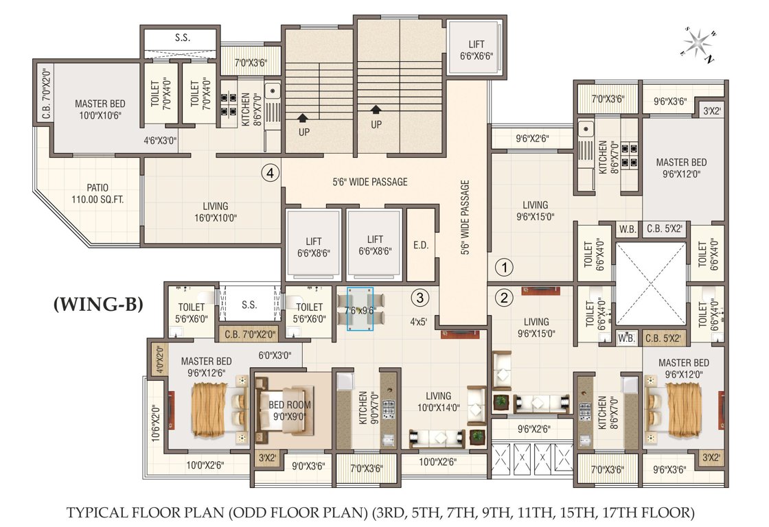  heights b wing Shree Nidhi Heights B Wing Cluster Plan
