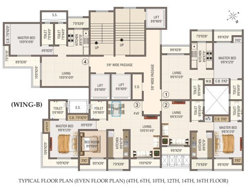  heights-b-wing Shree Nidhi Heights B Wing Cluster Plan