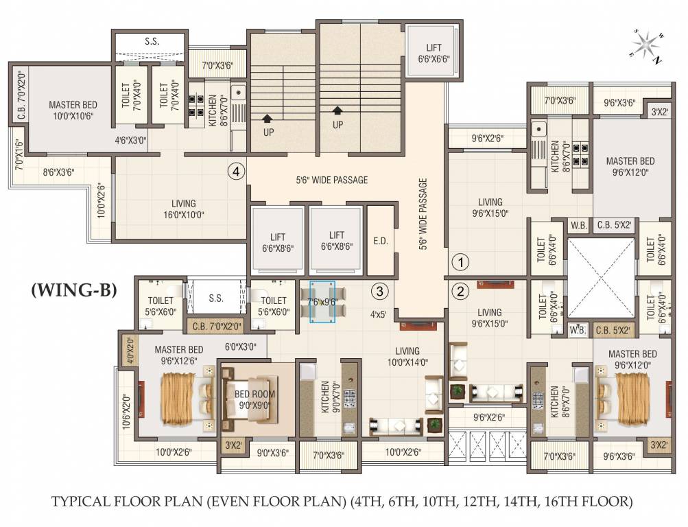  heights b wing Shree Nidhi Heights B Wing Cluster Plan