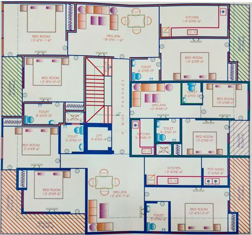  homes-2020 Chauhan Homes 2020 Cluster Plan for 1st Floor