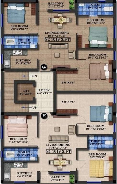  sai sakthi flats Sai Sakthi Flats Cluster Plan For 2nd Floor
