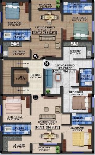  sai-sakthi-flats Sai Sakthi Flats Cluster Plan From 1st To 3rd Floor