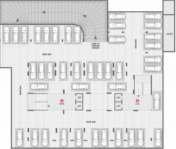  sahjanand-srushti Block A & B Cluster Plan For Basement
