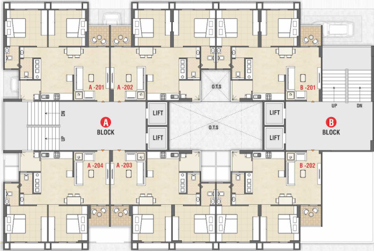  sahjanand srushti Block A & B Cluster Plan For Typical