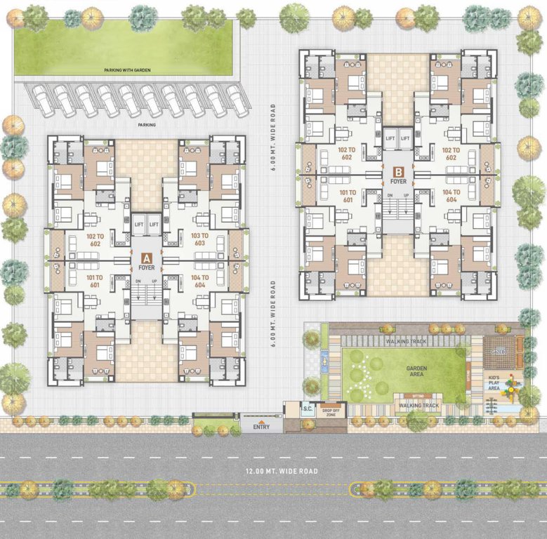  keshavam A And B Cluster Plan from 1st to 6th Floor
