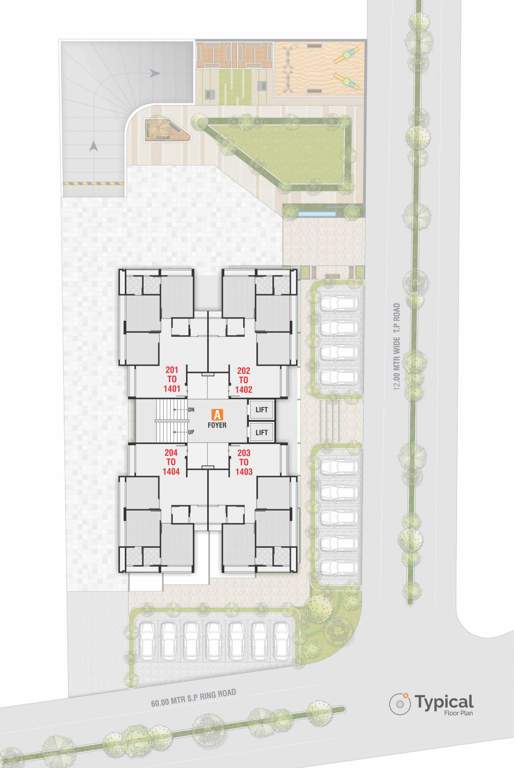  tirupti tirth Tirupti Tirth Cluster Plan For Typical Floor