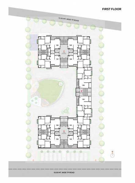  vivaan-elementos Tower A, B And C First Floor Cluster Plan