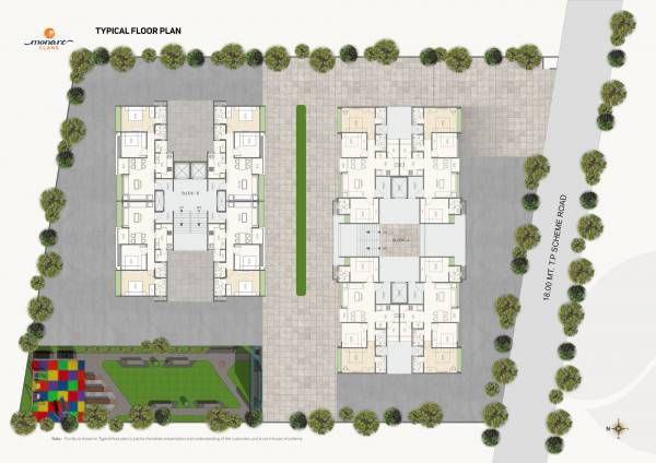  monarc-clans Block A And B Cluster Plan For Typical Floor