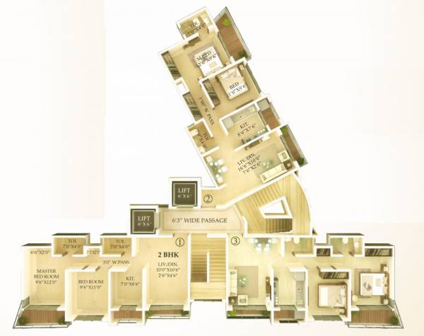  estate-wing-e Estate Wing E Cluster Plan from 1st to 49th Floor