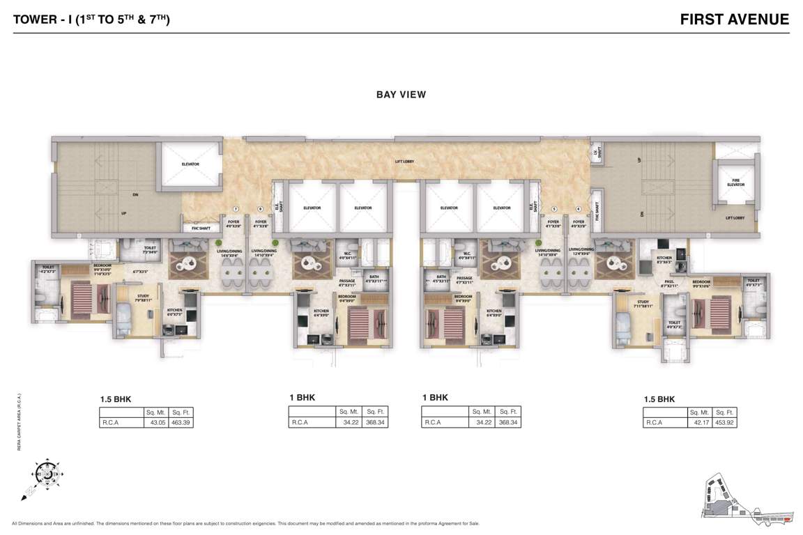  avenue Wing I Cluster Plan For 1st To 5th & 7th