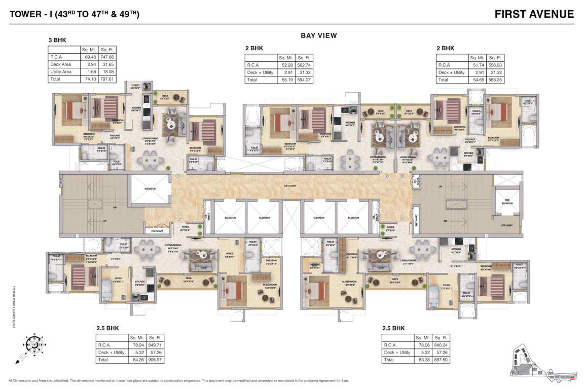  avenue Wing I Cluster Plan For 43rd To 47th & 49th