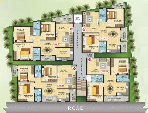  elite North East Elite Cluster Plan from 1st to 5th Floor