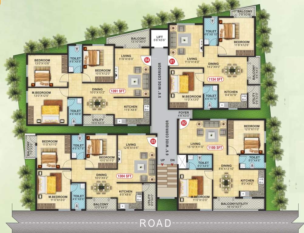  elite North East Elite Cluster Plan from 1st to 5th Floor