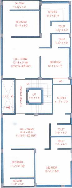  krishna Krishna Cluster Plan from 1st to 3rd Floor