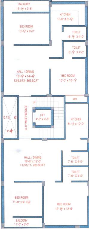  krishna Krishna Cluster Plan from 1st to 3rd Floor