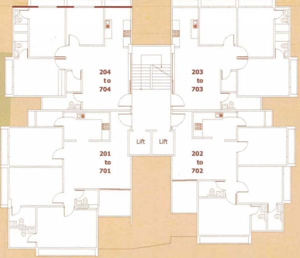  kalash-6 One Cluster Plan From 2nd To 7th Floor