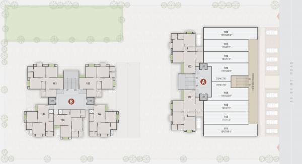  aadhvan-rise A And B Cluster Plan for 1st Floor