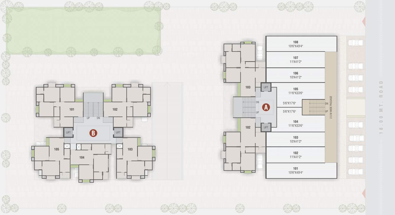  aadhvan rise A And B Cluster Plan for 1st Floor