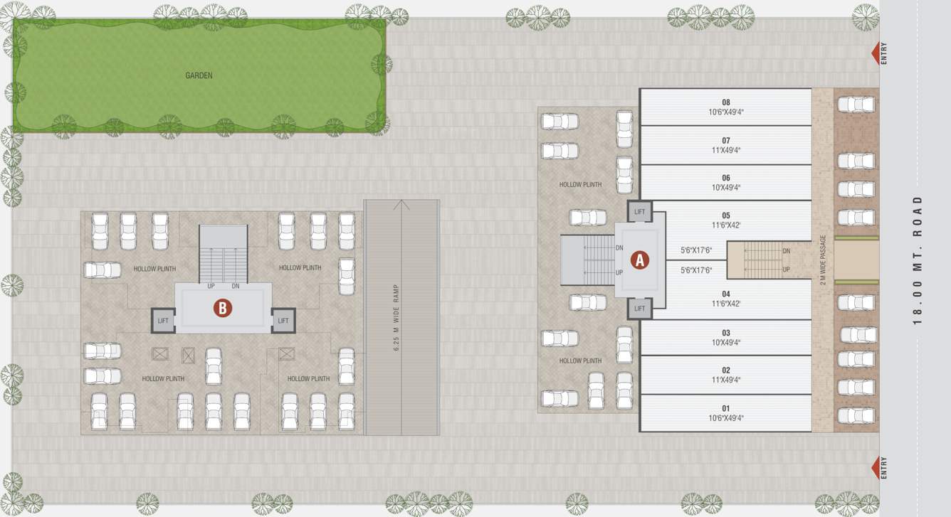  aadhvan rise A And B Cluster Plan for ground Floor
