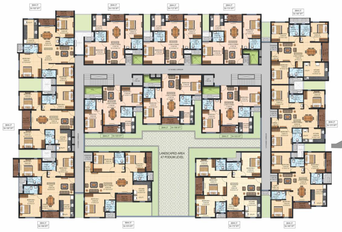  neptune Princeton Cluster Plan from 2nd to 5th Floor