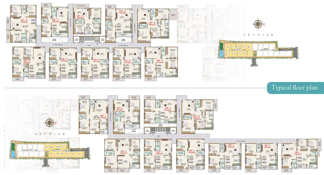  coral Coral Cluster Plan from 1st to 20th Floor