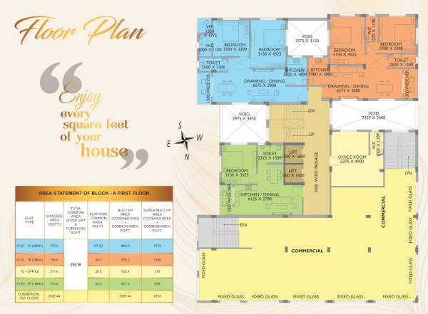  dwarka Block A Cluster Plan for 1st Floor