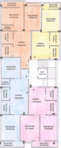  purbasha-apartment Purbasha Apartment Cluster Plan From 1st To 3rd Floor