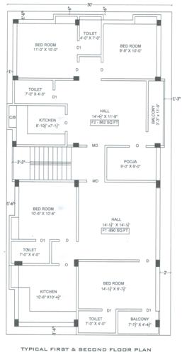  ambal-homes Ambal Homes Cluster Plan for 1st Floor