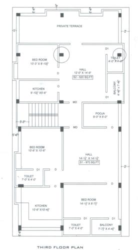  ambal-homes Ambal Homes Cluster Plan from 2nd to 3rd Floor