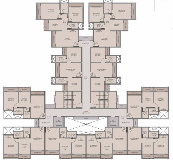  poonam-vista-b-and-c-wing Tower B A Wing Cluster Plan