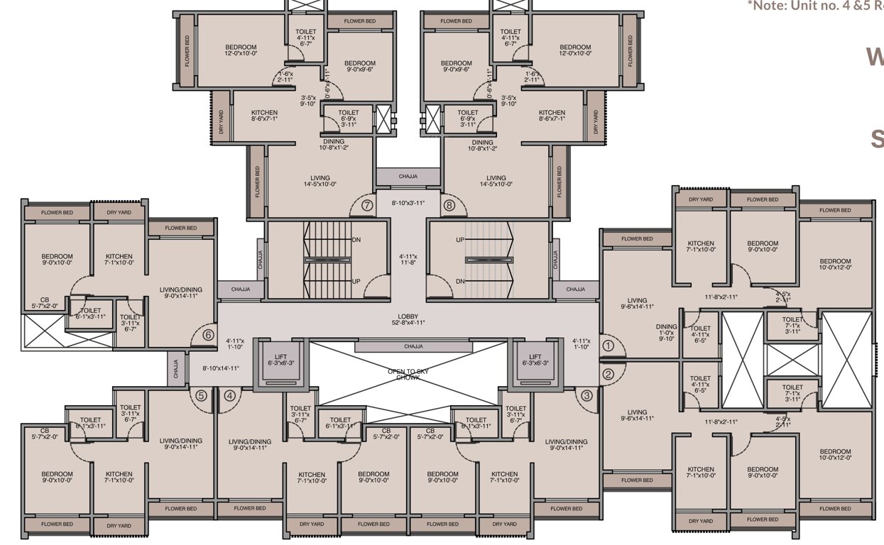  poonam vista b and c wing Tower c A Wing Cluster Plan