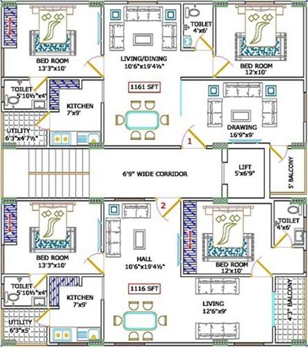  navya-pearl Navya Pearl Cluster Plan from 1st to 5th Floor