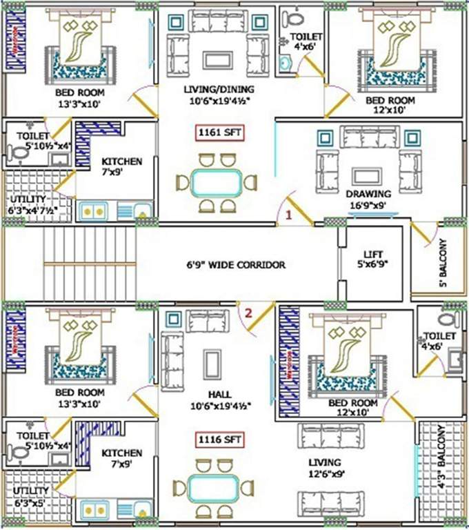  navya pearl Navya Pearl Cluster Plan from 1st to 5th Floor