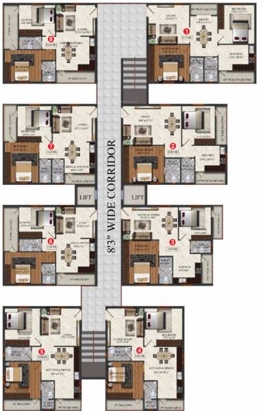 orchids Block B Cluster Plan from 1st to 6th Floor