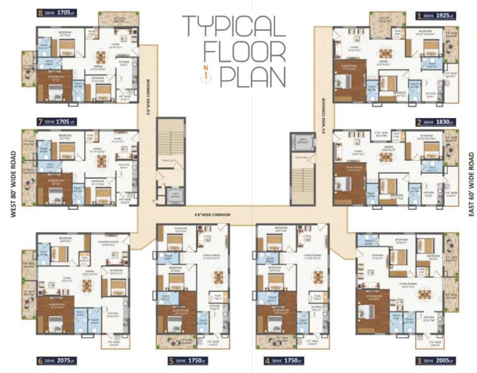  sri nilayam Mahalaxmi Sri Nilayam Cluster Plan from 2nd to 8th Floor