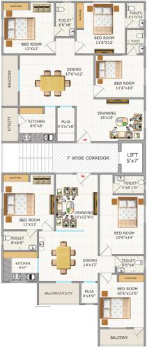  navya-lotus Navya Lotus Cluster Plan from 1st to 5th Floor