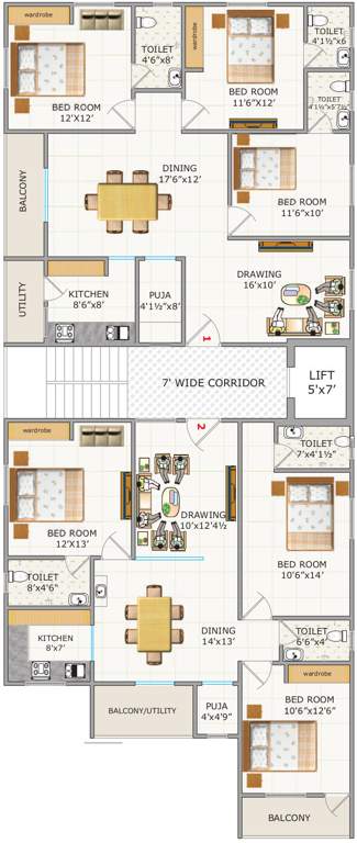  navya lotus Navya Lotus Cluster Plan from 1st to 5th Floor