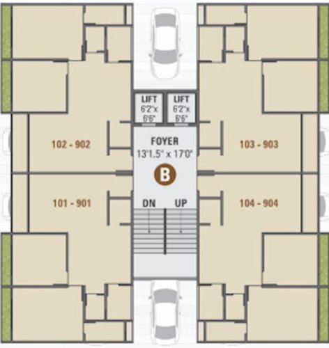  lifestyle Block B Cluster Plan From 1st To 9th Floor