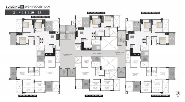  greens-phase-iii H Wing Cluster Plan For Even Floors