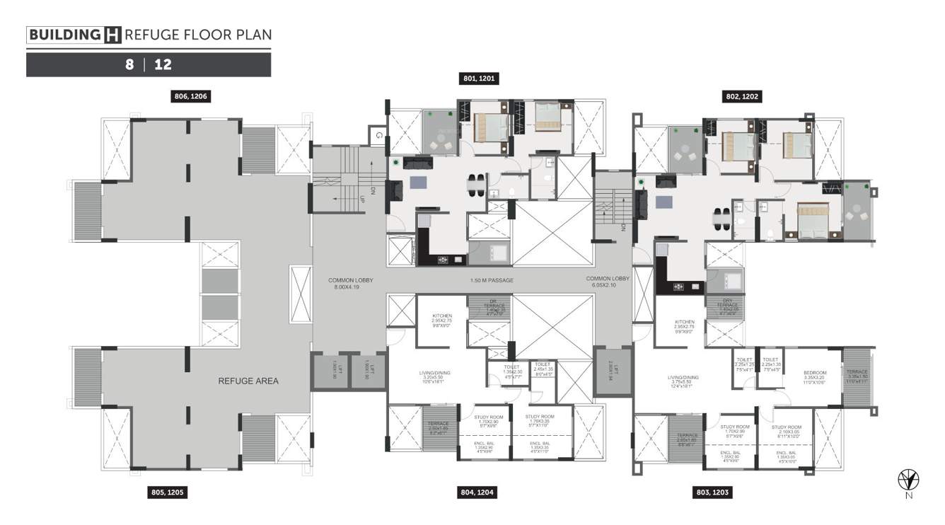  greens phase iii H Wing Cluster Plan For Refugee Floors