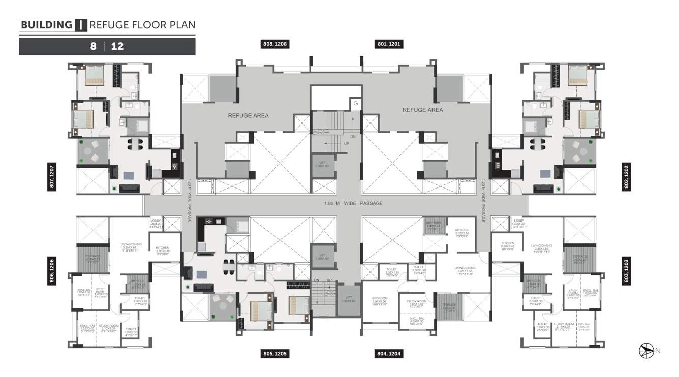  greens phase iii I Wing Cluster Plan For Refugee Floors