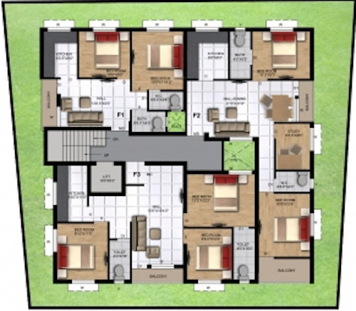  castle Castle Cluster Plan For 1st Floor