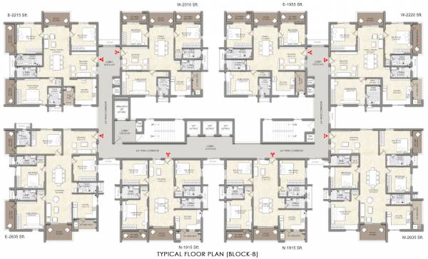  balaji-nilayam-casa-waterside Block B Cluster Plan for Typical Floor