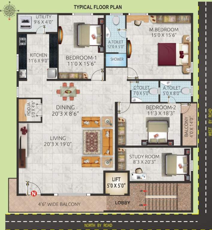  brundhavana residency Brundhavana Residency Cluster Plan from 1st to 5th Floor