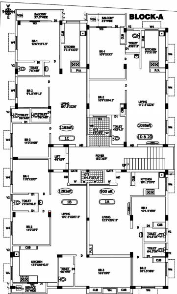  alandur Block A Cluster Plan For 1st Floor