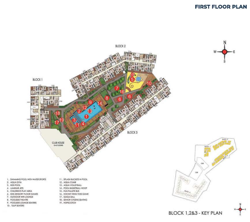  athens Block 1, 2 and 3 Cluster Plan for 1st Floor