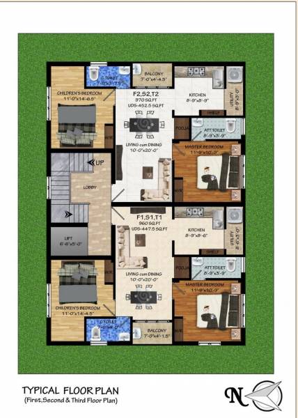  vriksham Vasiyam Vriksham Cluster Plan from 1st to 3rd Floor