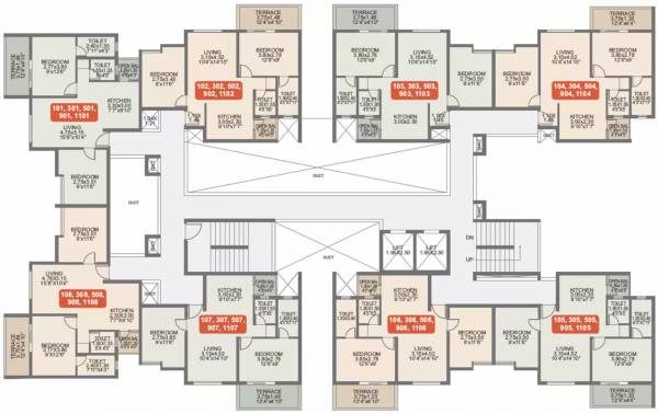  ananta Dummy Tower Cluster Plan from 1st, 3rd, 5th, 9th And 11th Floor