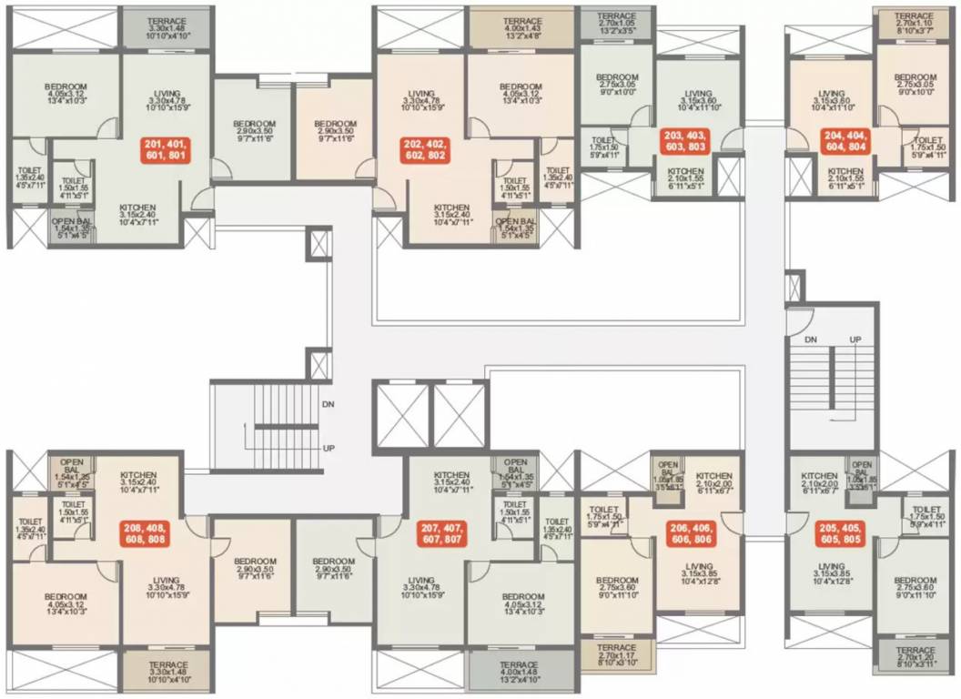 ananta Dummy Tower Cluster Plan from 2nd, 4rth, 6th And 8th Floor